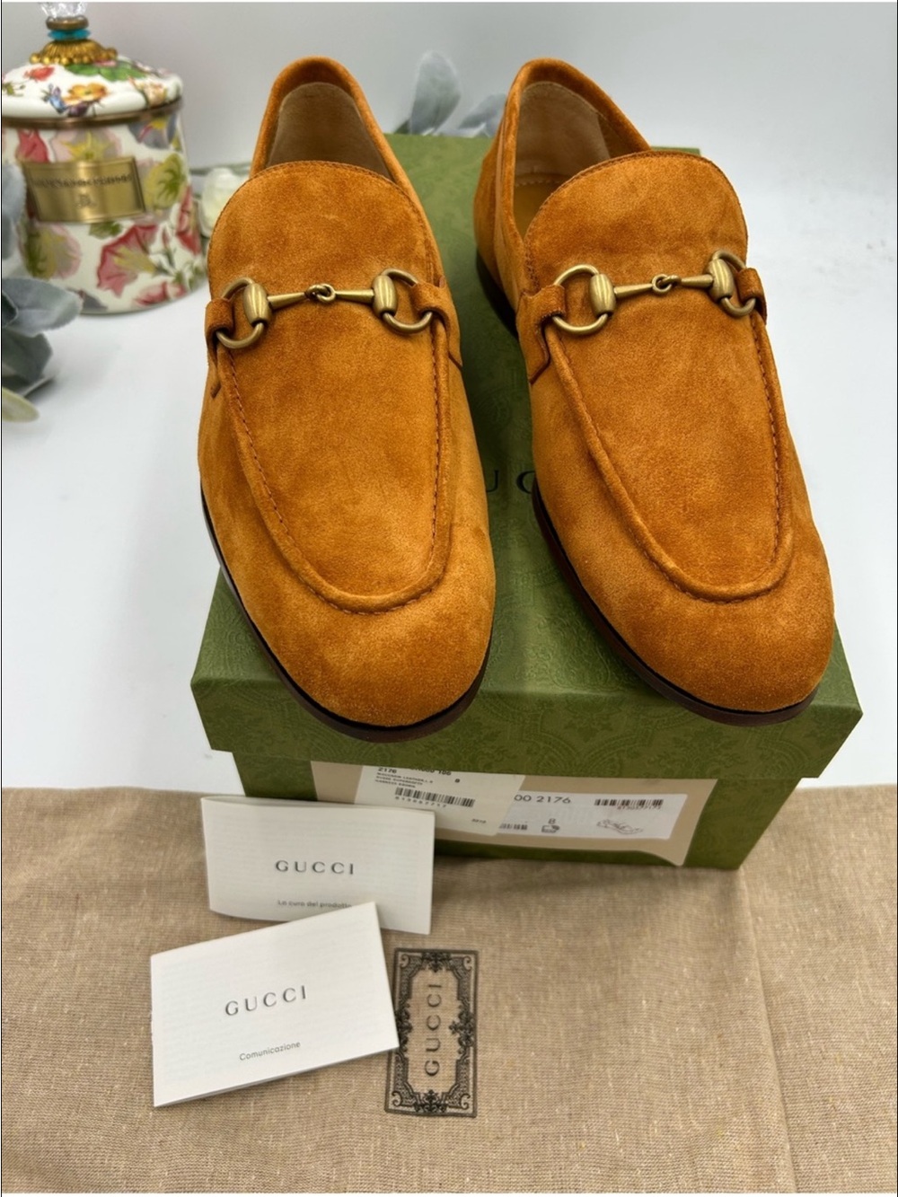 Men’s Gucci suede JORDAAN horse bit loafers size 8 fits 9 US made in Italy - Picture 3 of 12